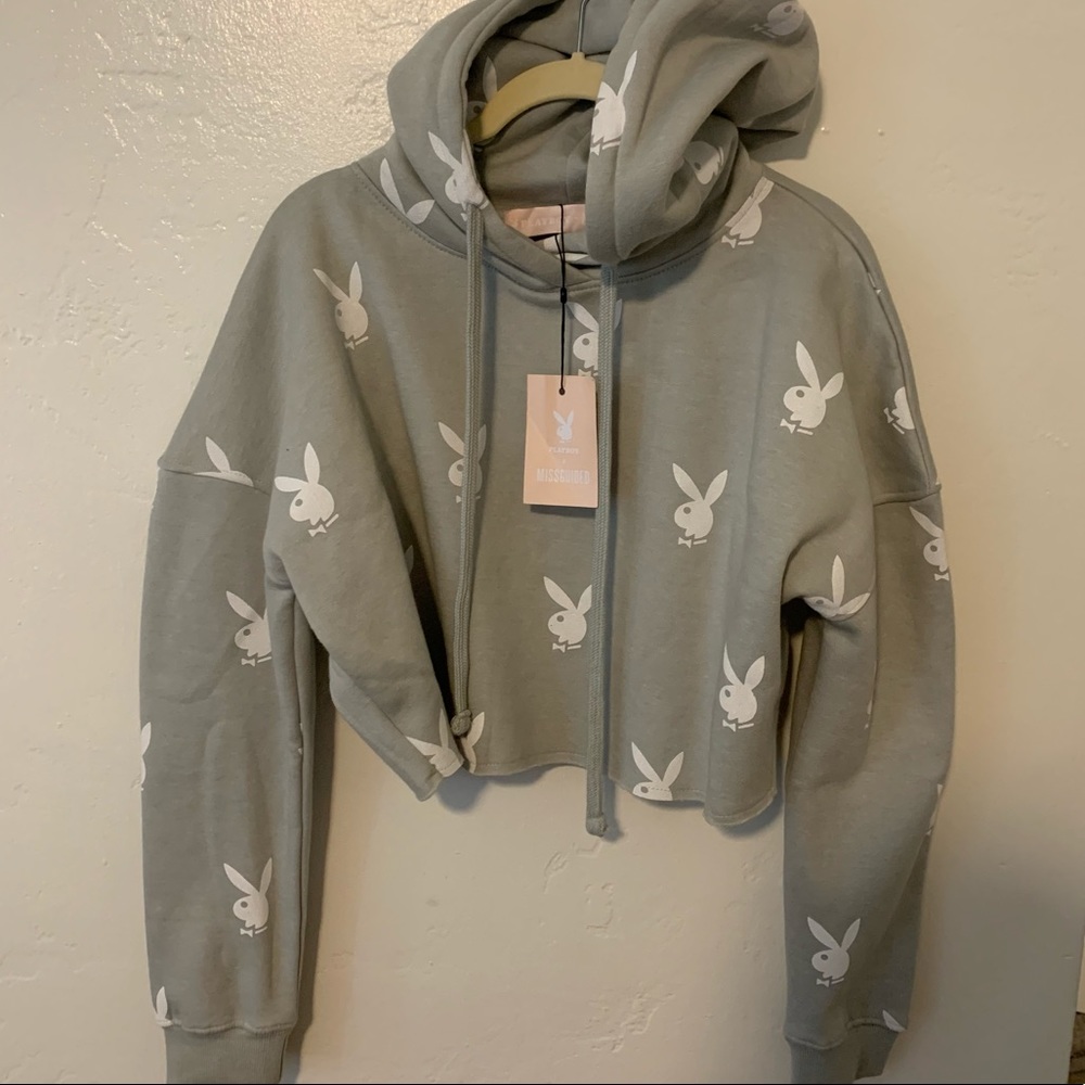 NWT Missguided x Playboy cropped hoodie